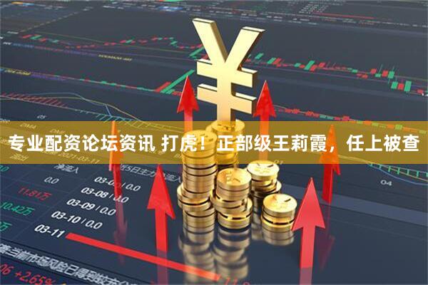 专业配资论坛资讯 打虎！正部级王莉霞，任上被查