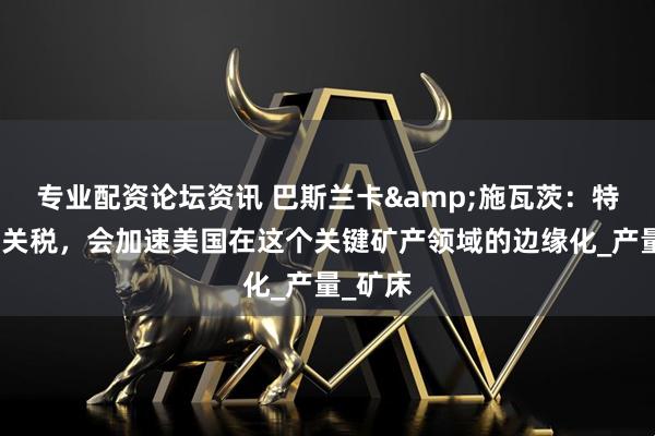 专业配资论坛资讯 巴斯兰卡&施瓦茨：特朗普的关税，会加速美国在这个关键矿产领域的边缘化_产量_矿床